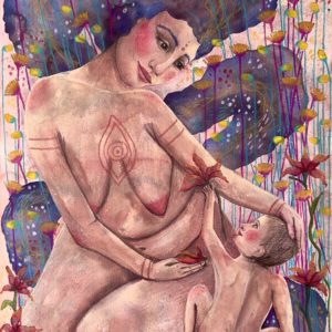 Картина на бумаге "Любовь. Мать и дитя"